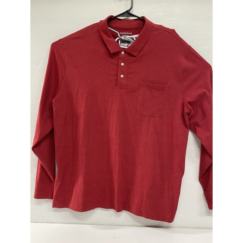 Saddlebred‎ Polo Shirt Adult Large Red Long Sleeve Casual Men's XXL